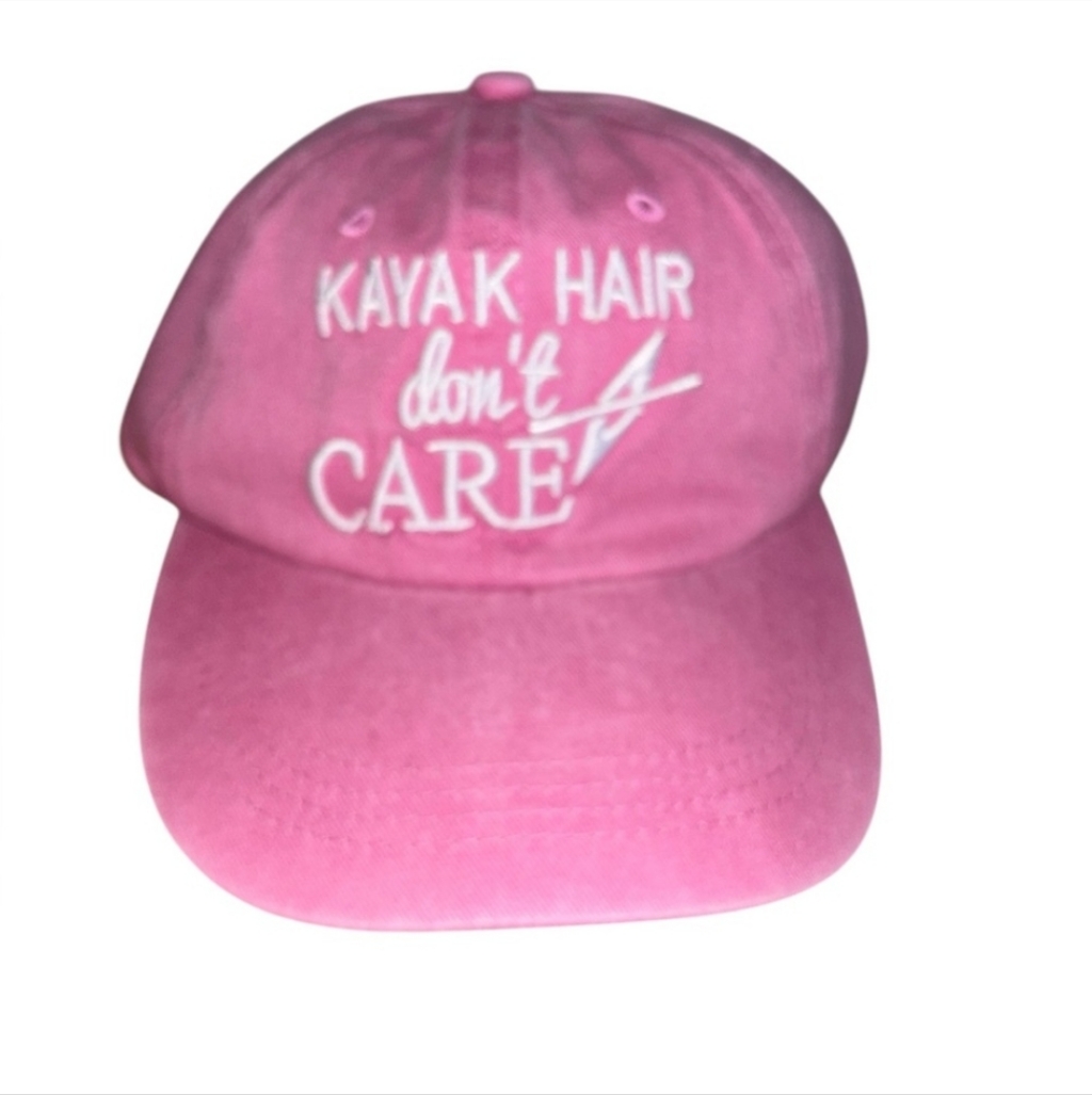 Kayak Hair Dont Care Pink Adjustable Kids Hat Breast Cancer Awareness